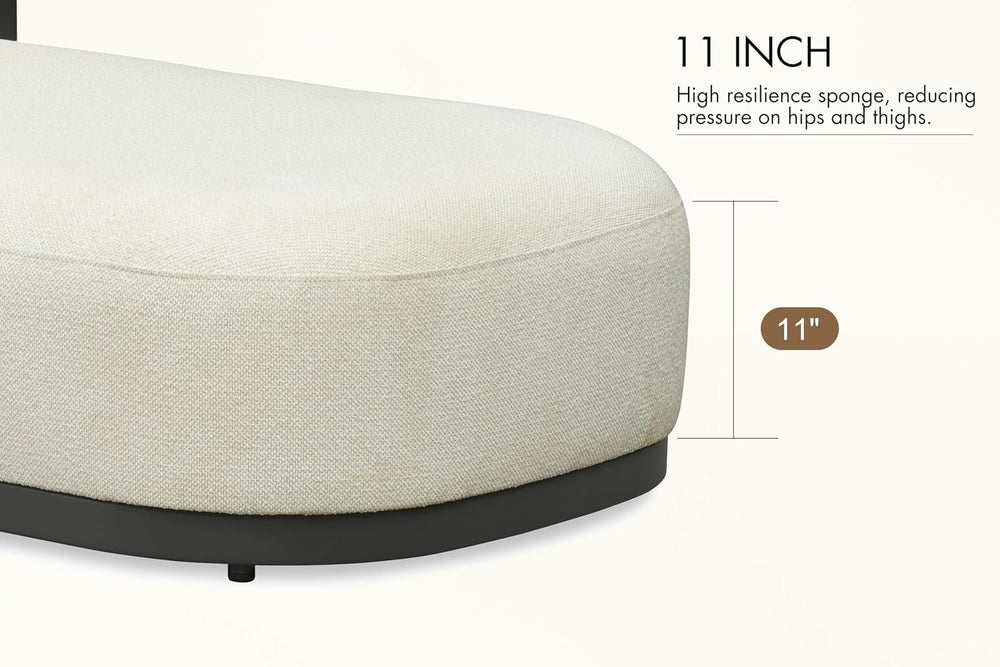 PURPLE LEAF Chaise Lounge 4 Pieces with Cushion and Pillow, Armrest, White
