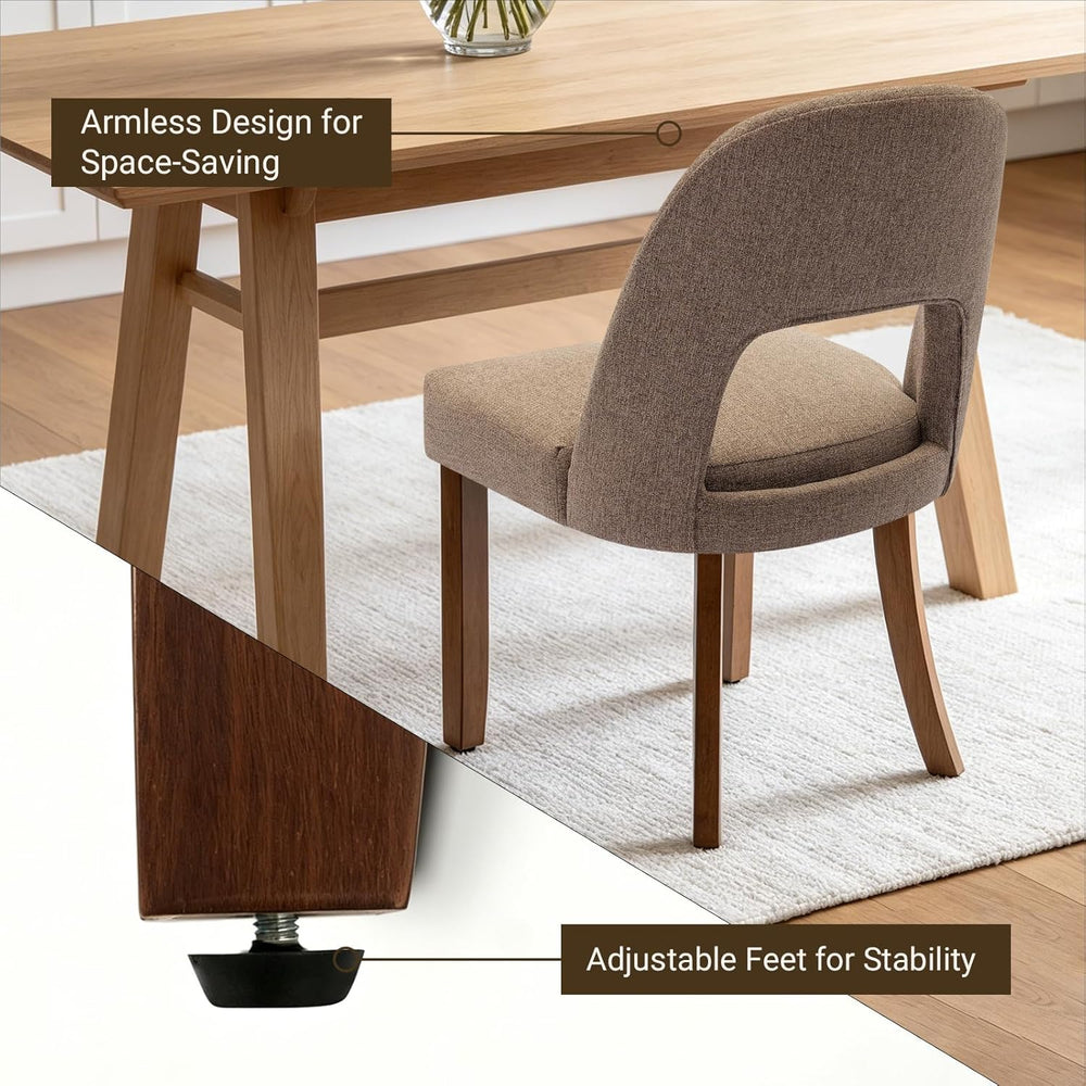Wooden Dining Chairs Set of 8, Upholstered Kitchen Chairs with Walnut Wood Le...