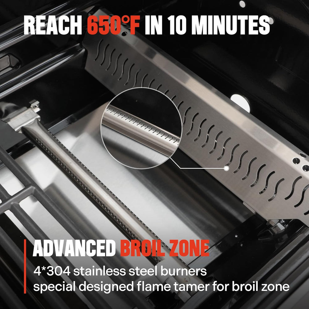 Monument Grills 4 Burner Propane Gas Grill, Stainless Steel Outdoor Patio Bar...
