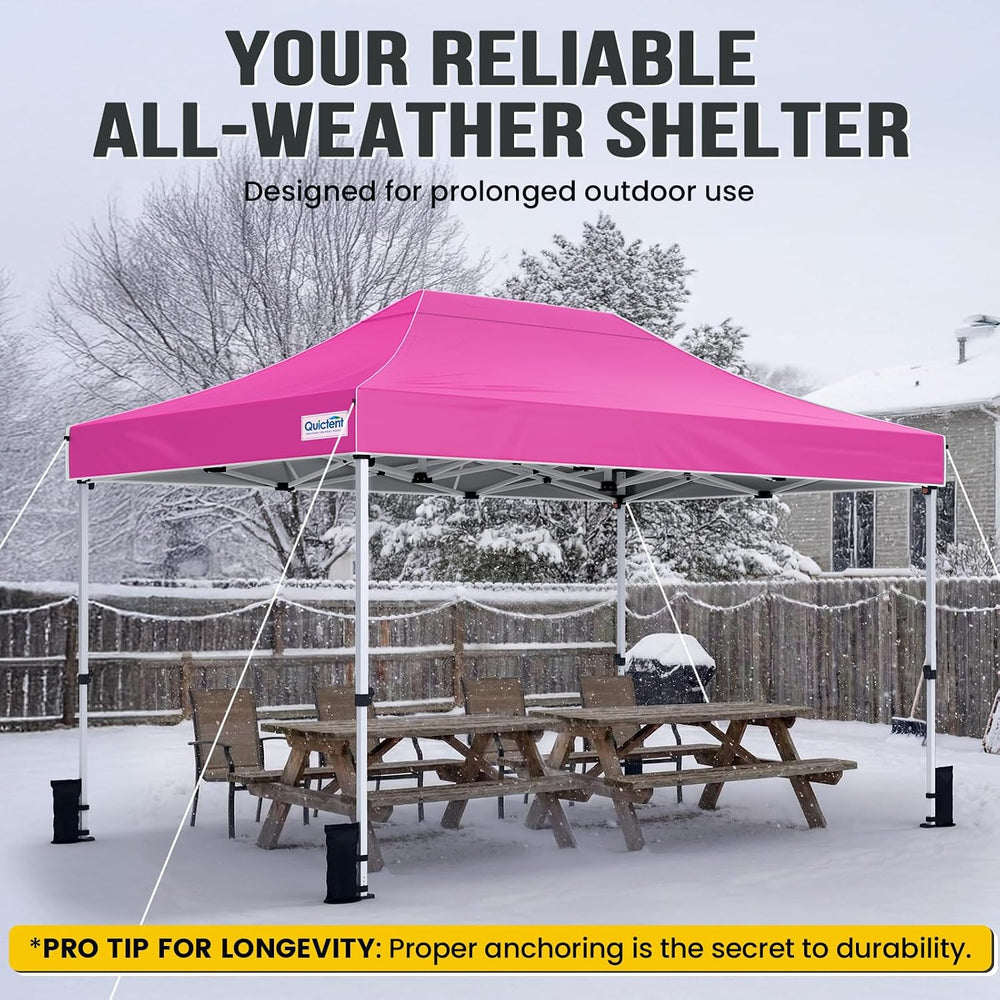 Quictent 10x15 Heavy Duty Pop up Canopy Tent with Wheeled Bag