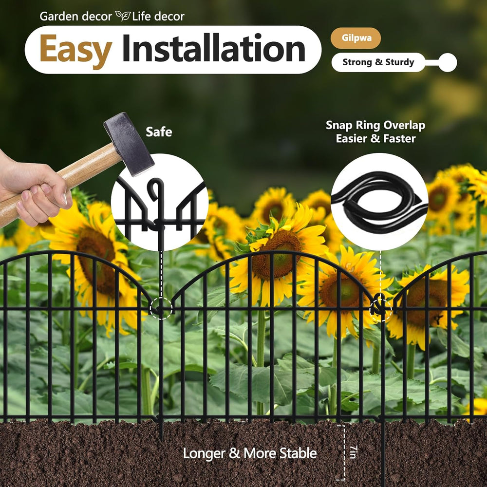 32 Panels Garden Fence, 45.33ft x 20in Animal Barrier Fences for Rabbits Dogs...