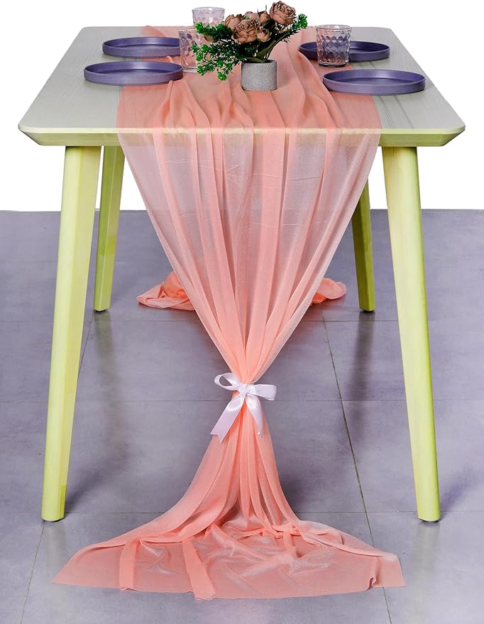 MDS Halloween Chiffon Table Runner - 5 Pack, 29 x 170 Inches, 14ft Each - She...