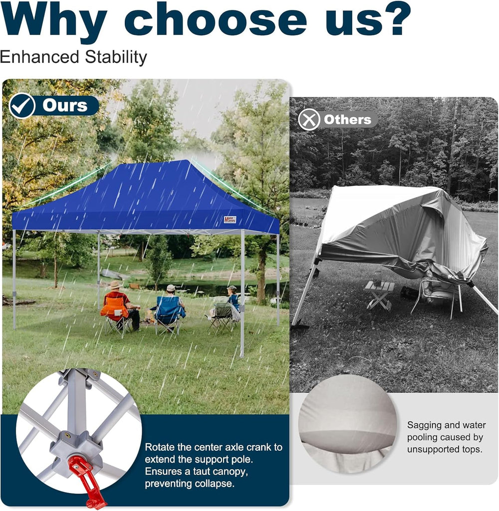 MASTERCANOPY 10x15 Heavy Duty Pop Up Canopy Tent with Roller Bag(Blue)