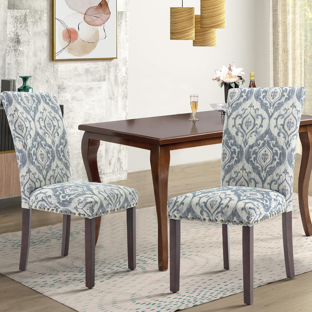 COLAMY Upholstered Parsons Dining Chairs Set of 4, Fabric Dining Room Kitchen...