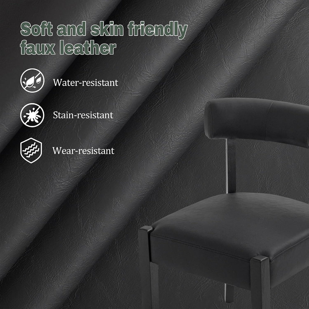 RNKSFX Black Dining Chairs Set of 8, Faux Leather Upholstered Kitchen & D...