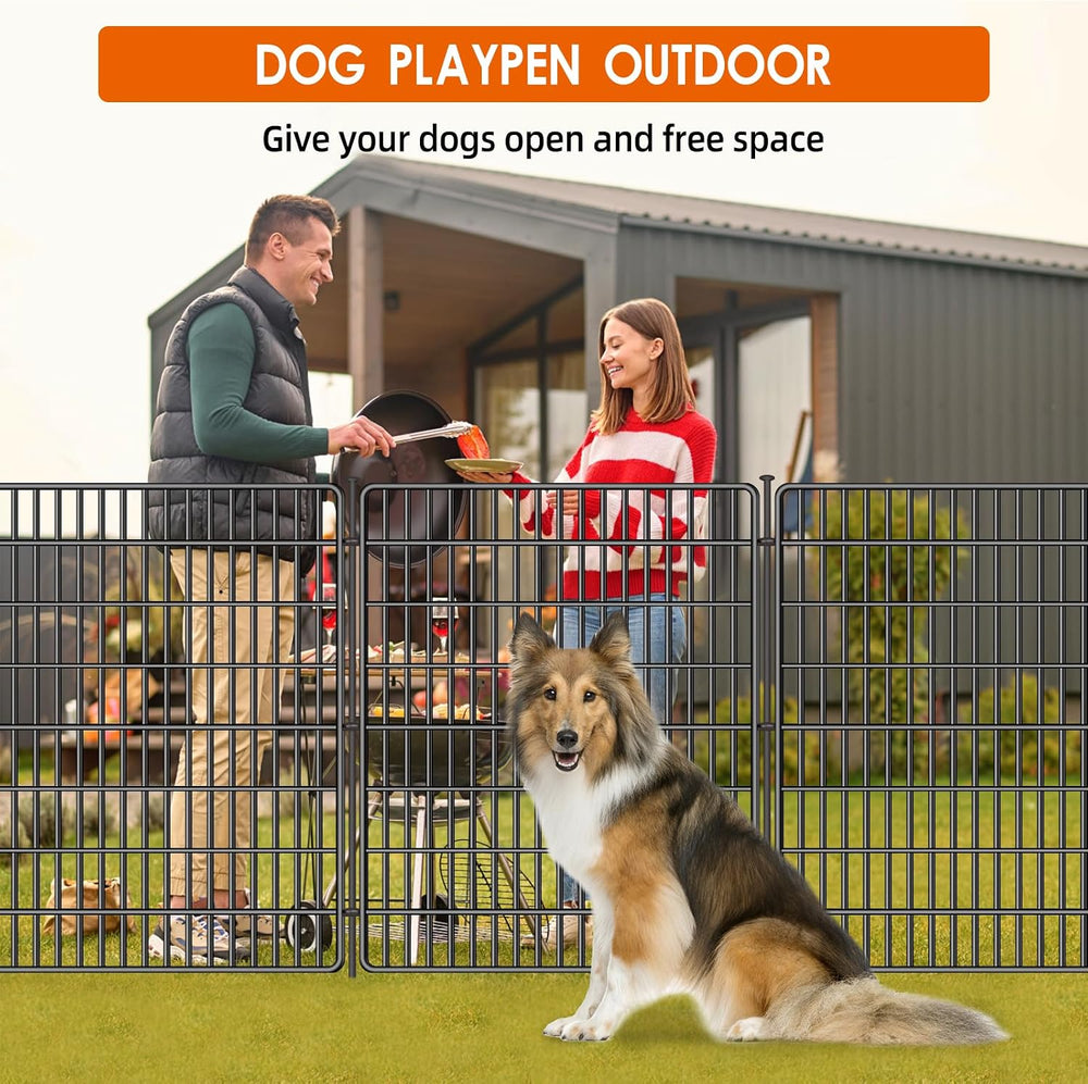 10 Panels No Dig Fence, 32 in(H) X 24 ft(L) Garden Decorative Fence Animal Ba...
