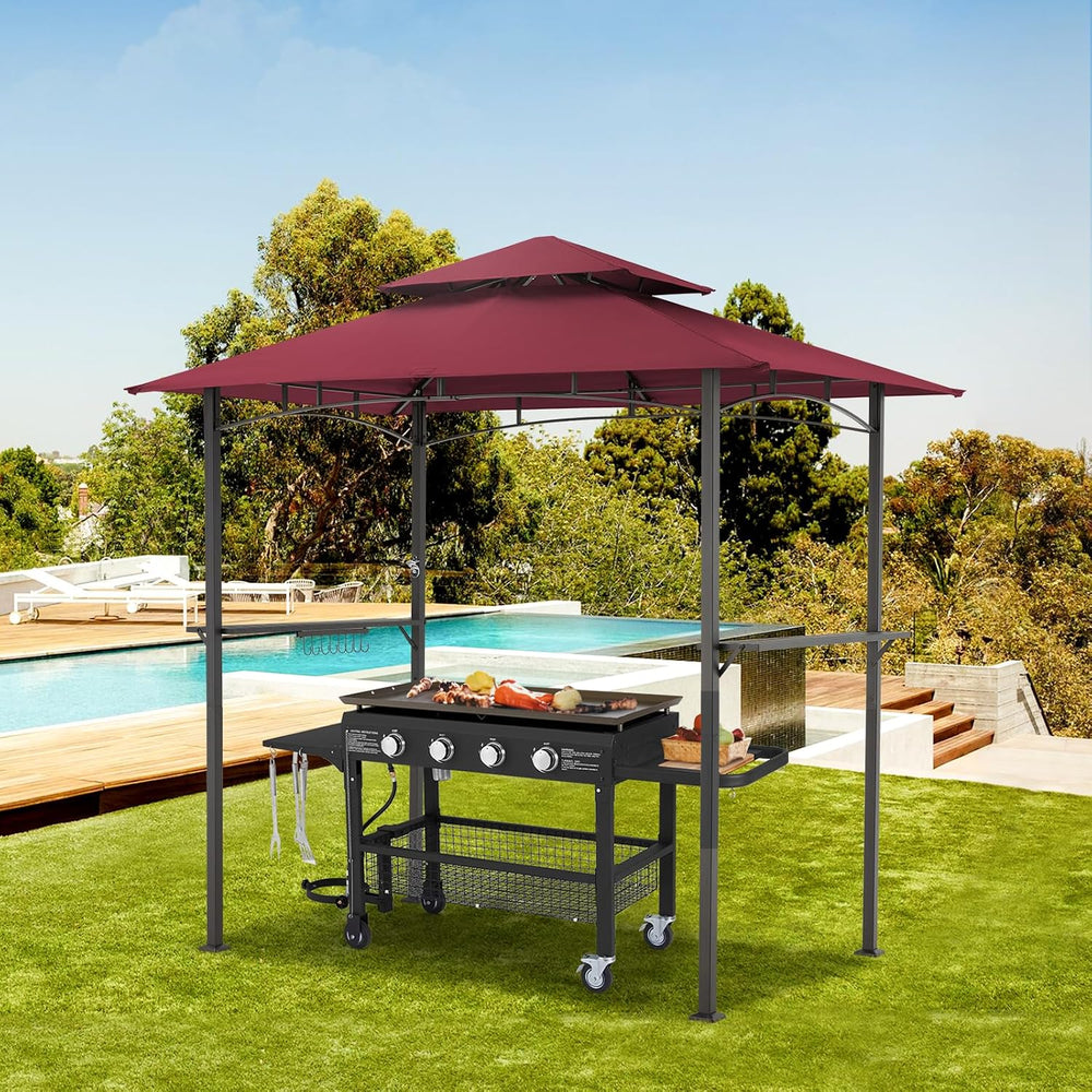 AECOJOY 8' x 5' Grill Gazebo, Grill Canopy for Outdoor Grill, 2- Tier...