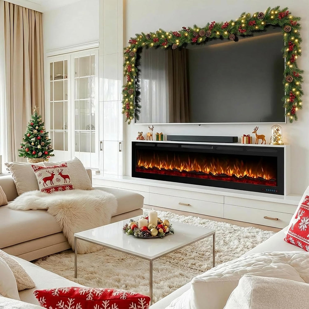 50" Electric Fireplace, Recessed or Wall Mounted, 5.5" Deep, 750W/1...