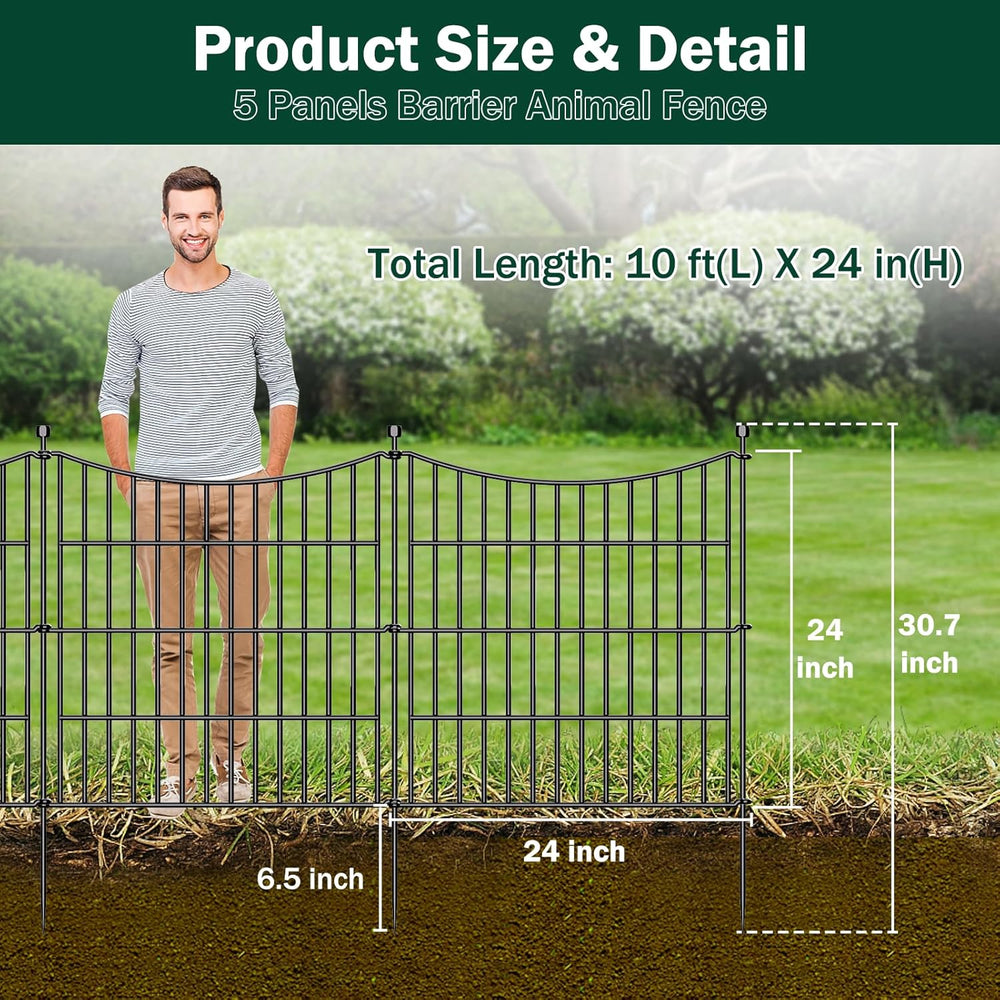 No Dig Dog Fence Outdoor for Yard, 24 in(H) X 10 ft(L)