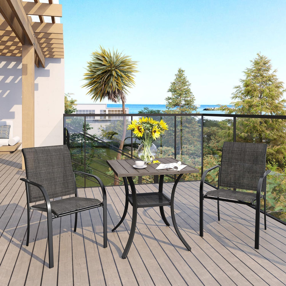 VICLLAX 3 Pieces Patio Dining Set for 2, Outdoor Furniture Set Includes 1 Sma...