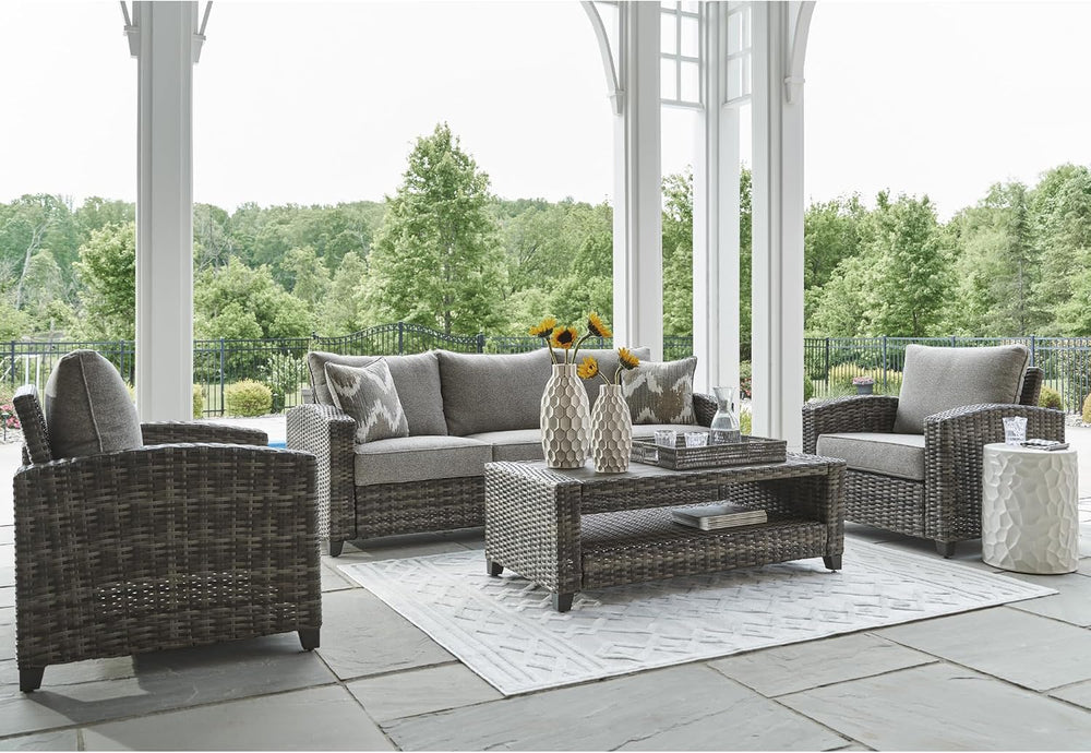 Signature Design by Ashley Oasis Court 4-Piece Patio Furniture Set, Gray