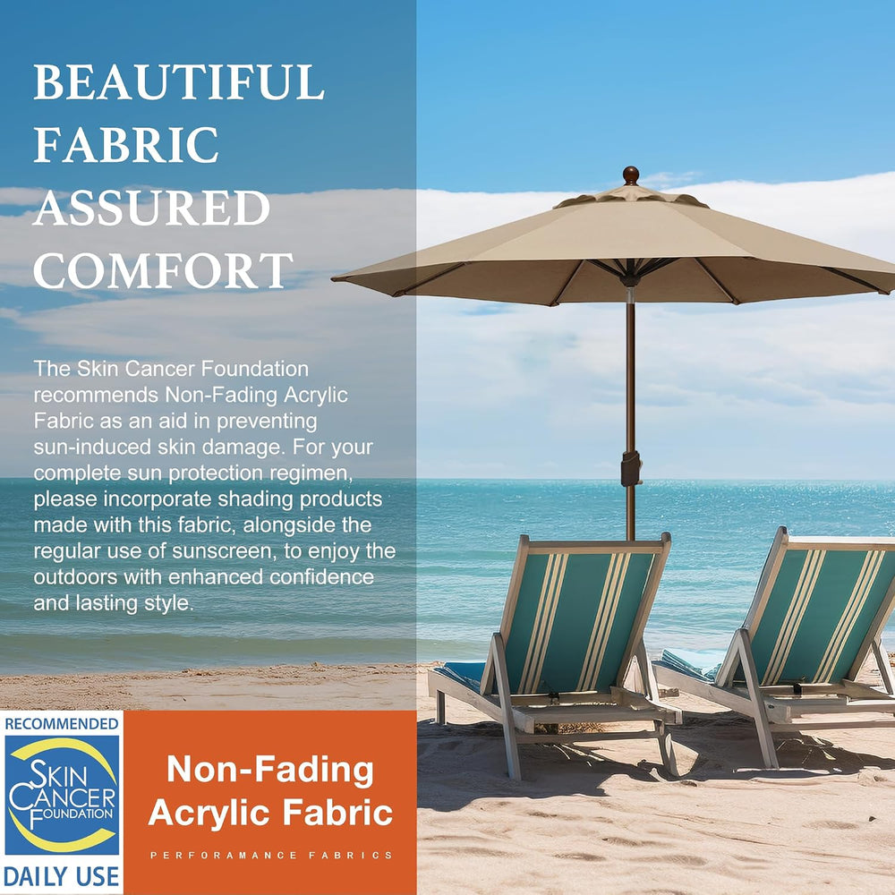 EliteShade USA 10-Year-Non-Fading 9Ft Market Patio Umbrella, UPF 50+ UV Prote...