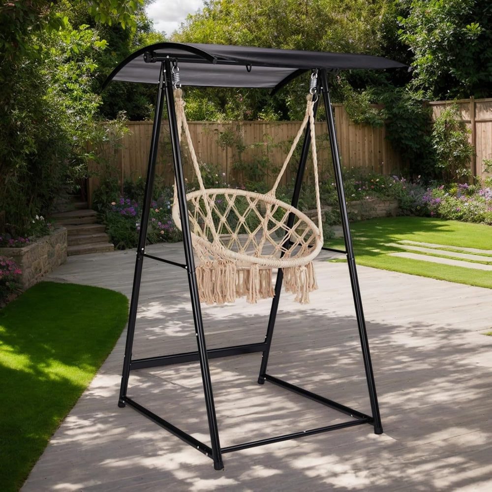 Outvita Outdoor Hammock Chair Stand, Heavy Duty A-Frame Metal Swing Stand wit...
