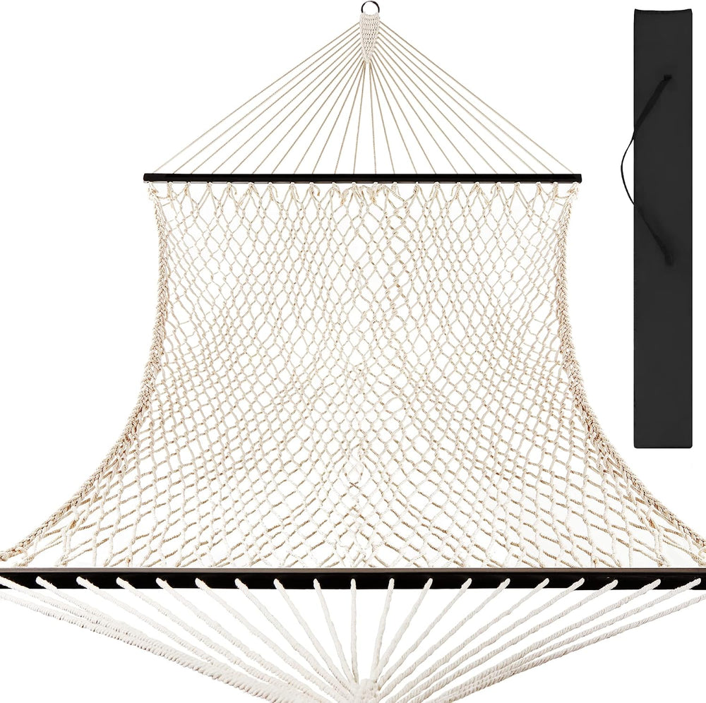 Best Choice Products 2-Person Double Hammock, Outdoor Woven Cotton Rope Hammo...