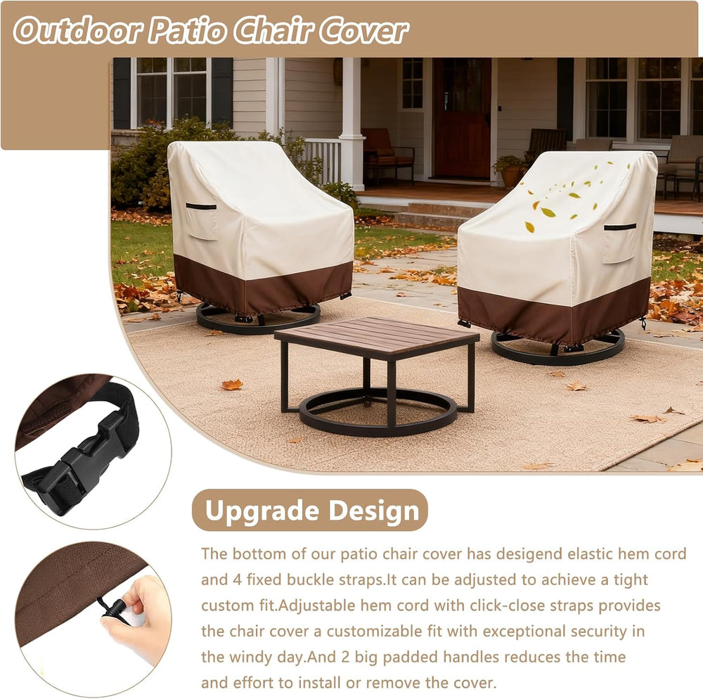 Waterproof 4 Pack Outdoor Swivel Chair Cover for Patio Chair Size Up to 33&qu...