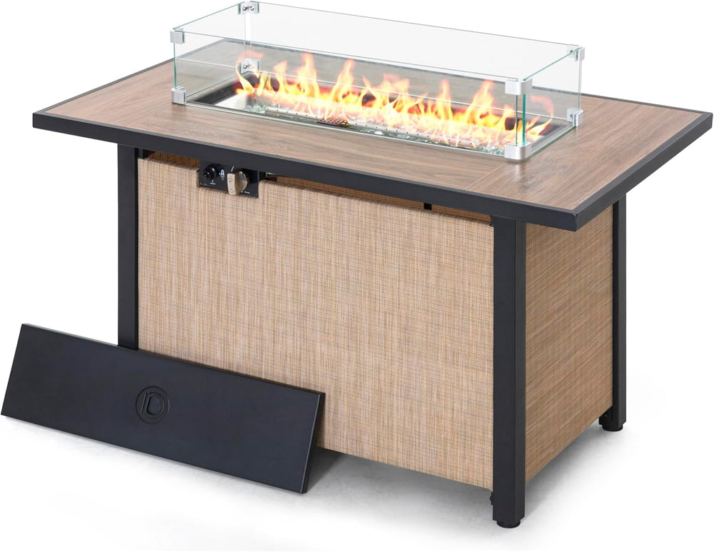 Nuu Garden Tempered Glass Wind Guard for Rectangular Fire Pit Table 29 x 10 x...