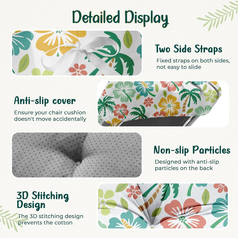 Outdoor Lounge Chair Cushions Waterproof 75.1 x 22.8 x 4.7 Green Tree