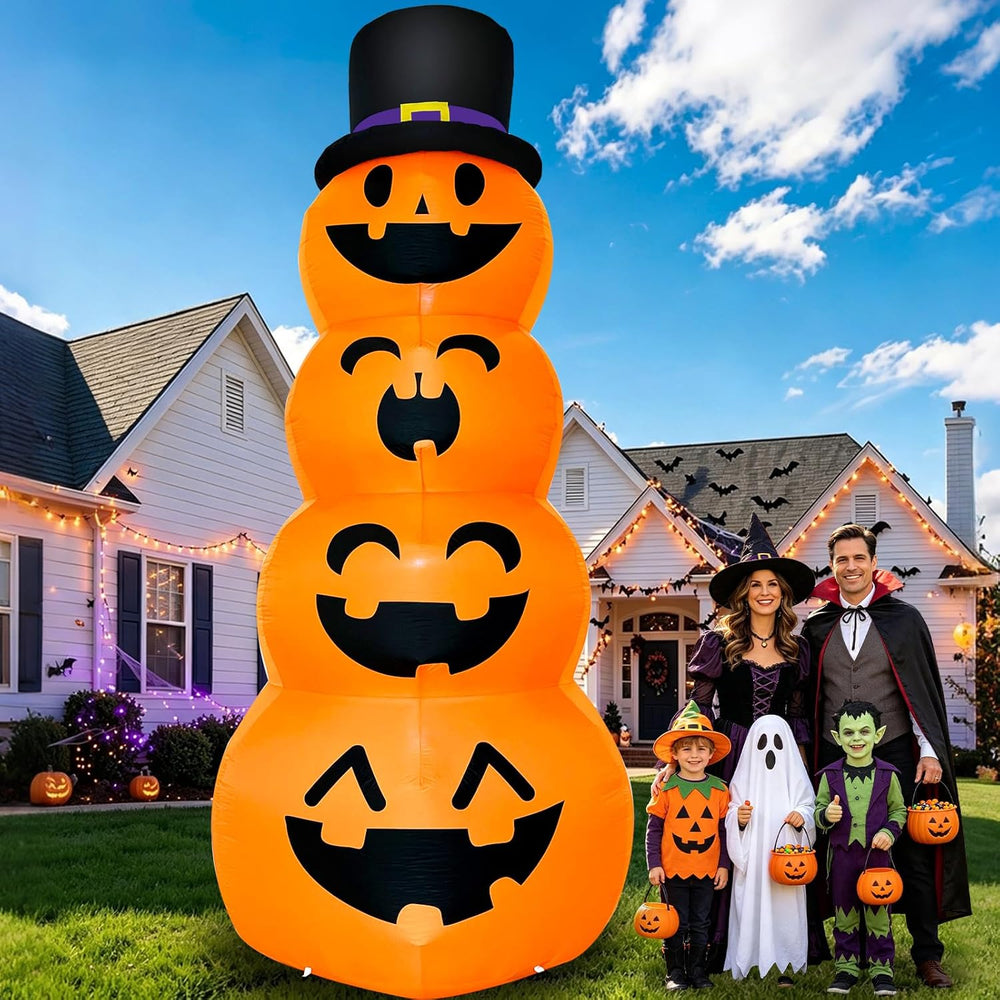 TURNMEON 12FT Giant Witch Pumpkin Halloween Inflatables Decorations Outdoor