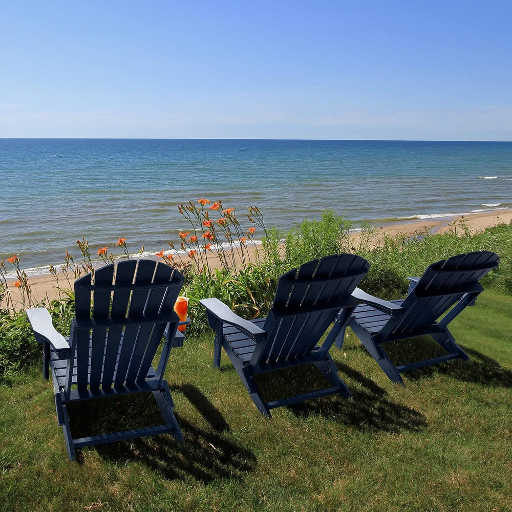 Oversized Folding Adirondack Chair Set of 4 with Adjustable Backrest 400LBS