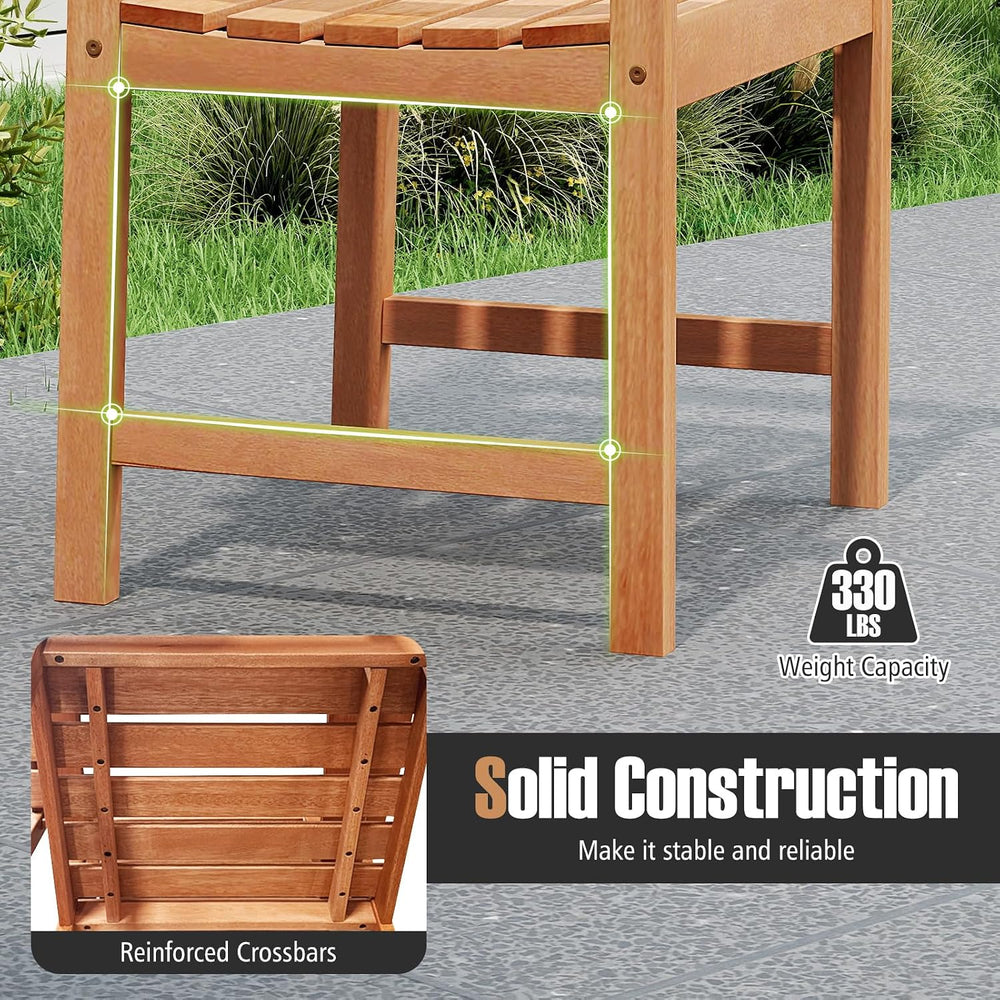 Tangkula Wood Patio Dining Chairs Set of 2, Wooden Outdoor Dining Chairs with...