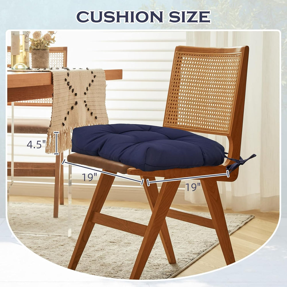 2 Pack Waterproof Outdoor U-Shaped Chair Cushions,Black