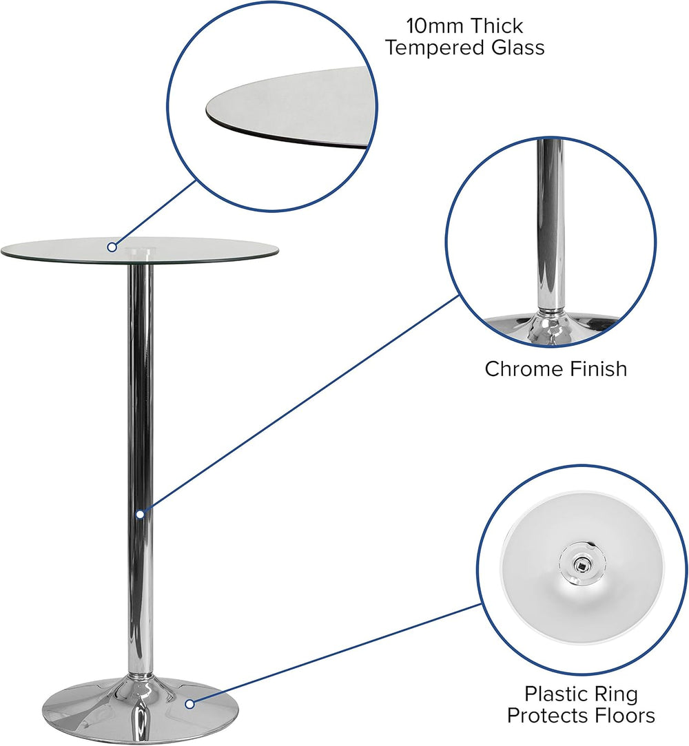 Flash Furniture 23.5 in Glass Round Table