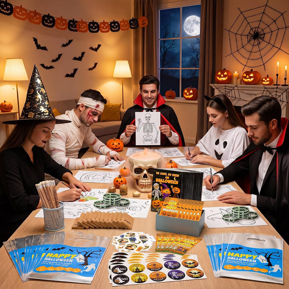 450 Pcs Bulk Halloween Safety Items Kit, Trick or Treat Gift Favor
