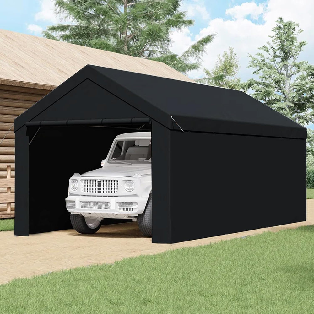 Caravan Canopy Domain 10 x 20 Ft Car Tent Sidewalls for Carport, Black