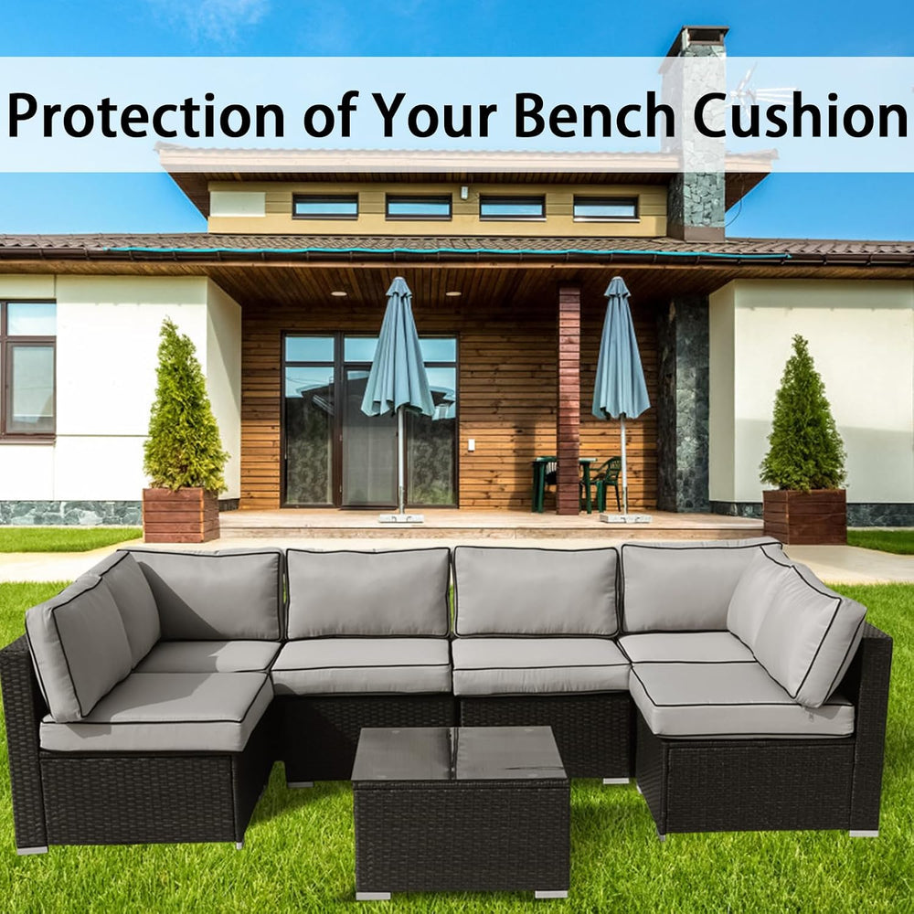 14Pieces Patio Cushion Covers Replacement Outdoor Couch Covers Splashproof UV...