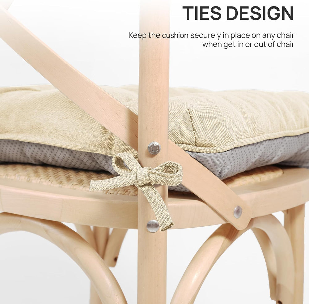 Love's cabin Memory Foam Chair Cushions Set of 4, 15.5 Inch, Beige