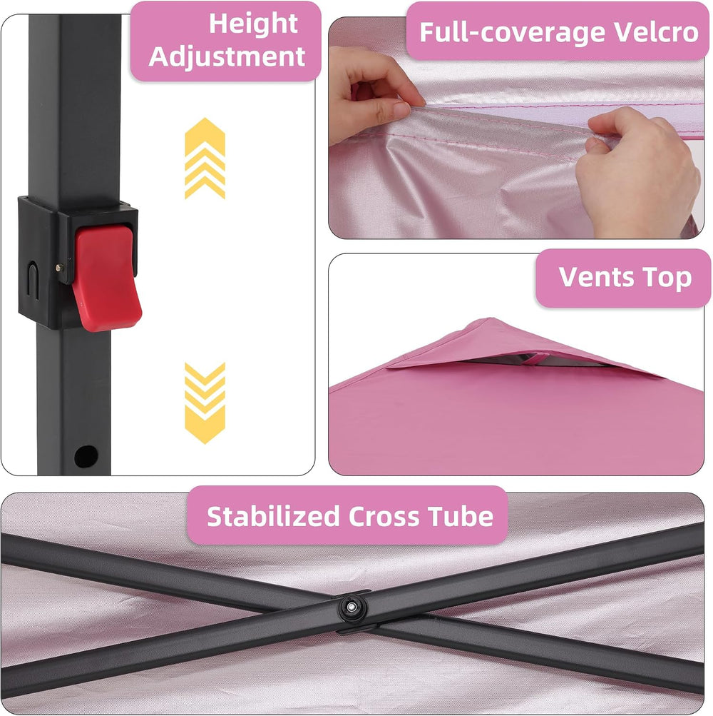 GDY 10x10FT Pop-Up Canopy Tent — with 4-Side Walls & Vented Top, Portable...