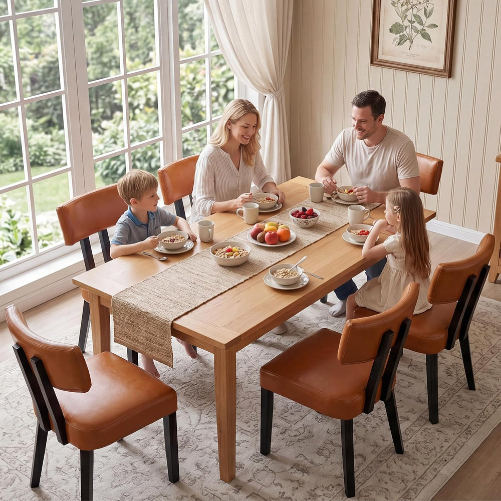 GOTMINSI Mid Century Modern Dining Chairs,PU Leather Farmhouse Upholstered Ki...