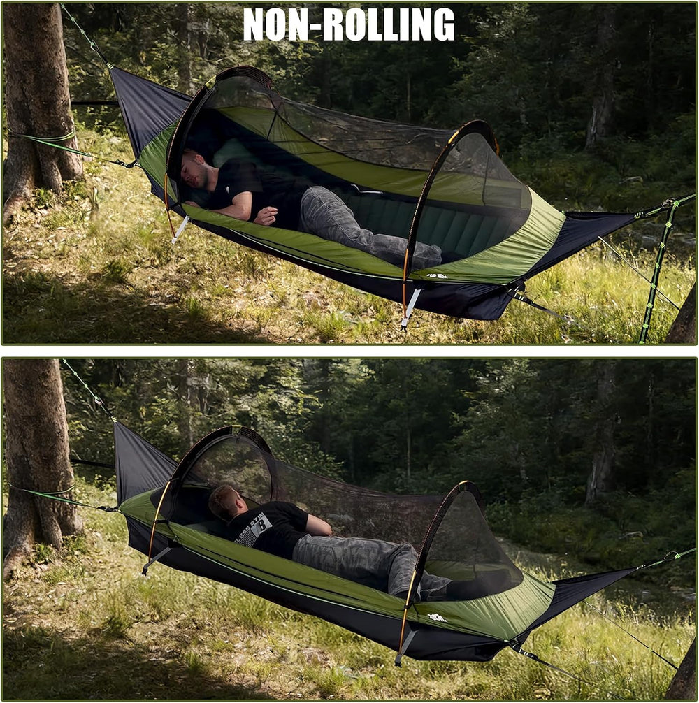 Night Cat Flat Lay Hammock: Non-Rolling Hammock Tent for Adults 1 Person 330LBS