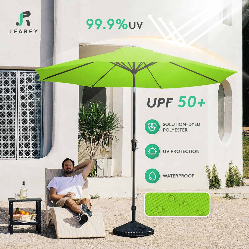 JEAREY 9FT Outdoor Patio Umbrella, Market Umbrella, Apple Green
