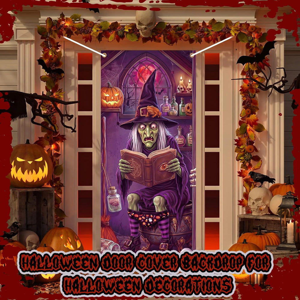 Preboun 6 Pcs Halloween Door Cover, 35 x 78 Inch Hanging Banner