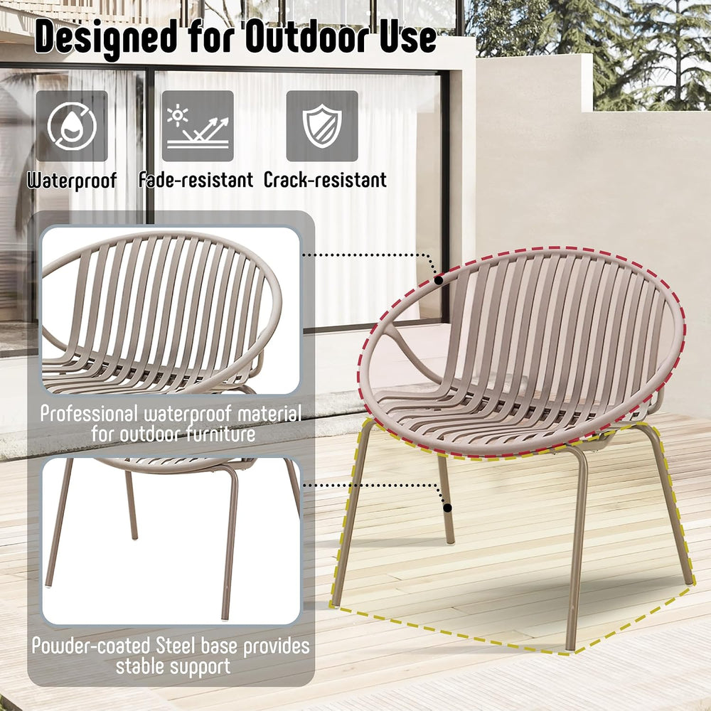 Werph 3-Piece Outdoor Bistro Table and Chairs Set for Backyard & Deck, Grey