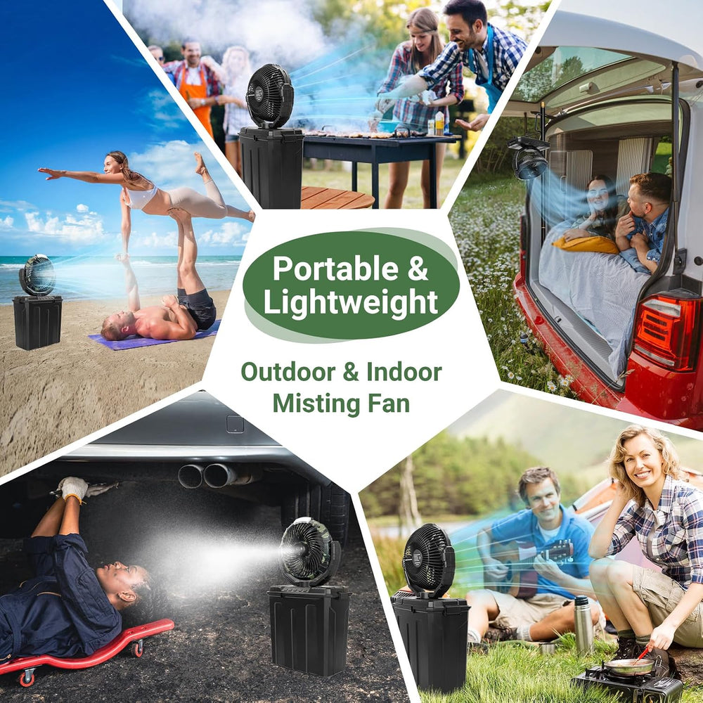 Portable Outdoor Misting Fan - Summer Must-Have 9L Water Tank 3 Levels Wind S...