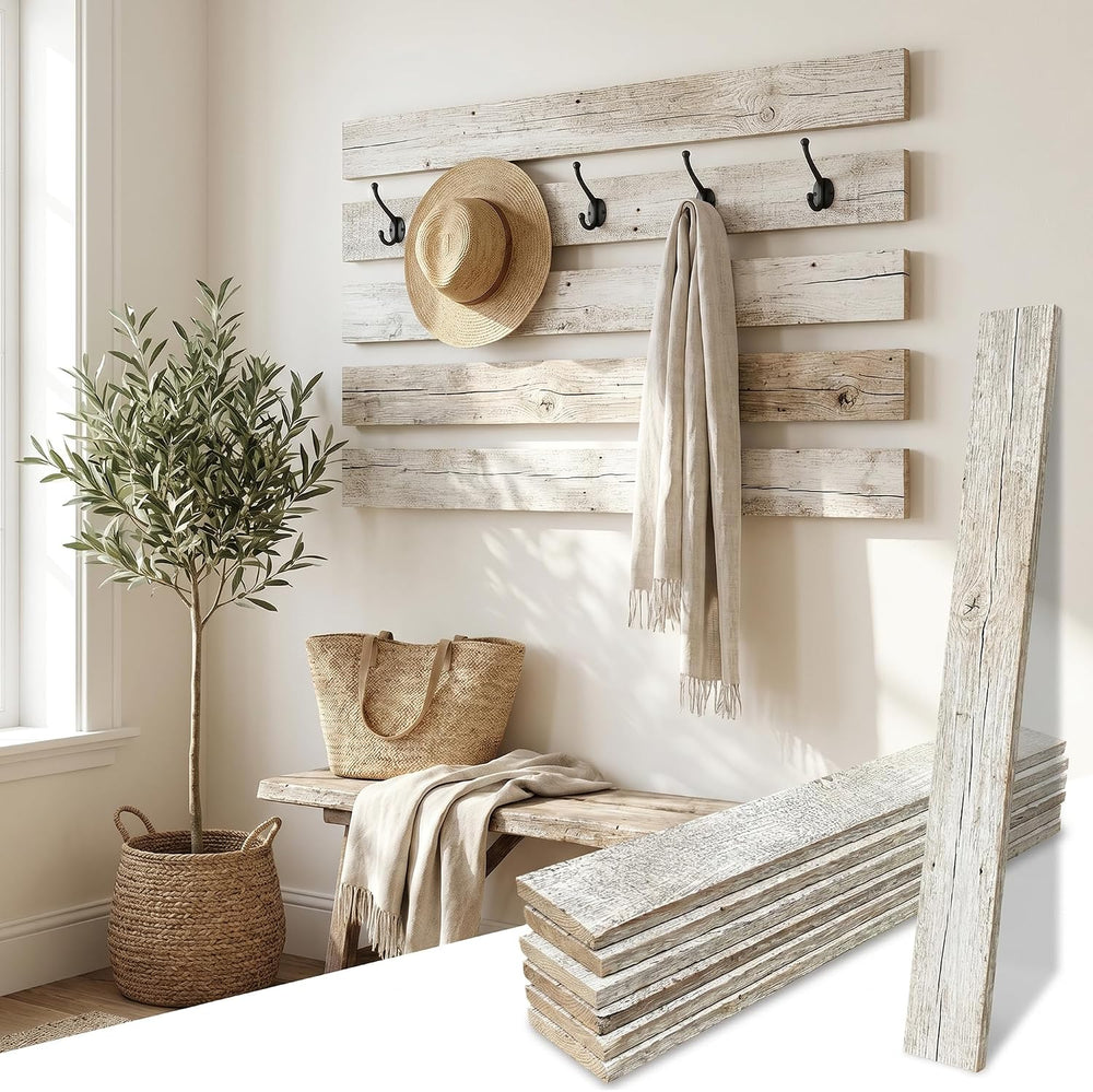 BARNWOODUSA Rustic Farmhouse Reclaimed Barn Wood Bundle 47 inch Wood Plank