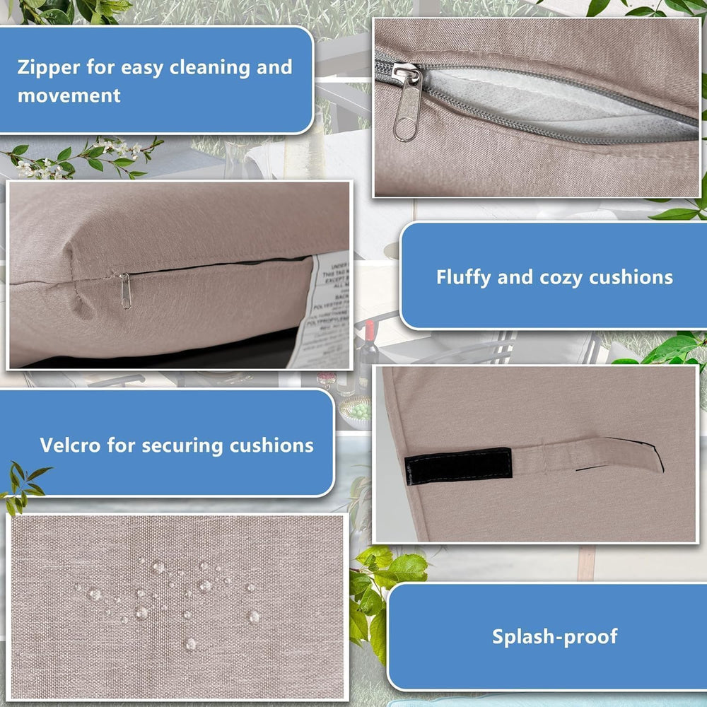 7 Piece Metal Outdoor Patio Furniture Set with 48"/55000 BTU Round Fire ...