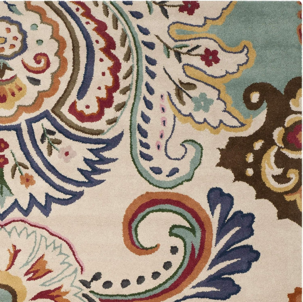 SAFAVIEH Area Rug 8x10 - Bella Collection - Large - Ivory & Teal, Handmad...