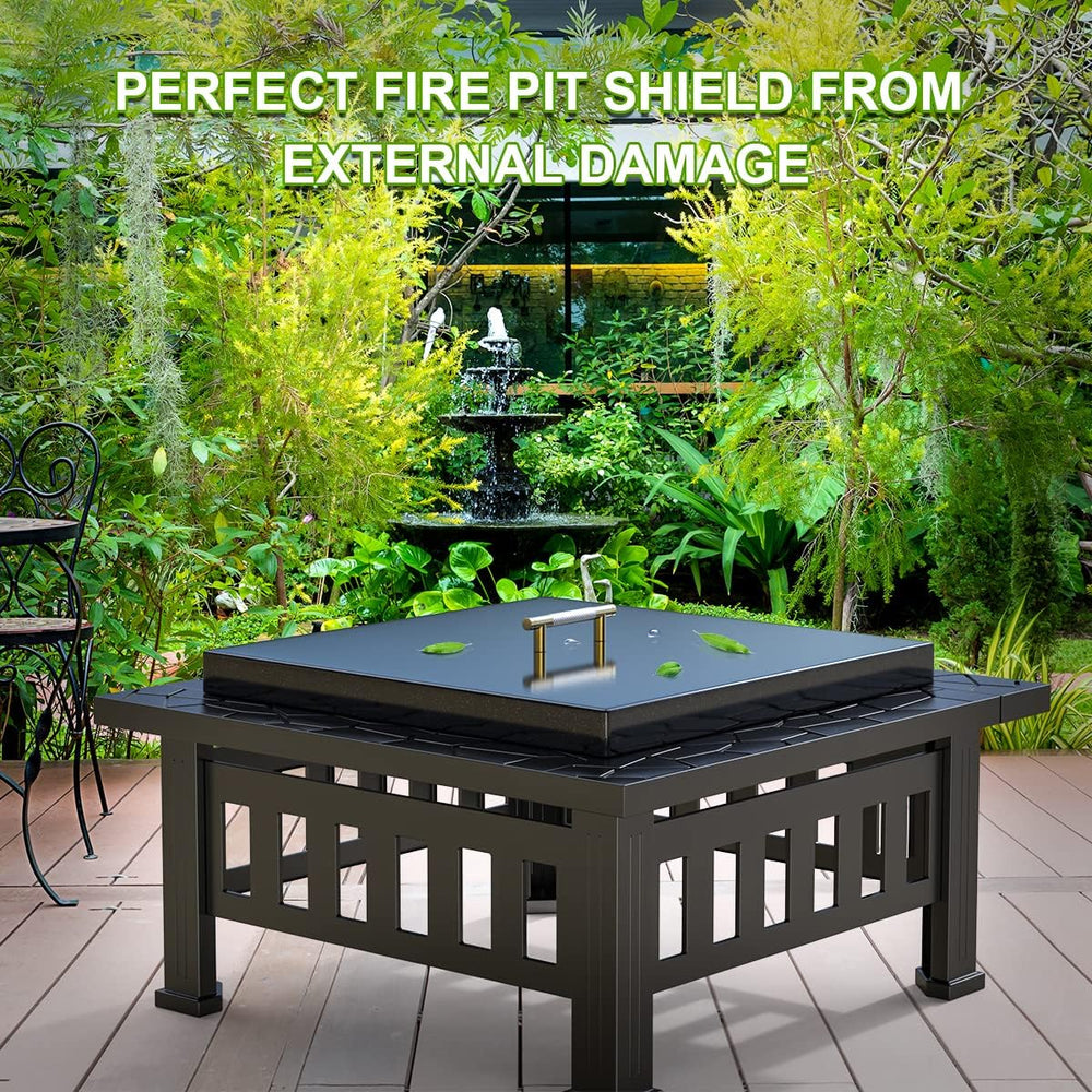 AJinTeby Fire Pit Lid Fits 24" x 24" Drop-in Fire Pit Pan, 27"...