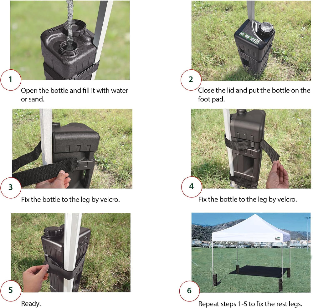 Eurmax USA 4-Pack Universal Upgraded Commercial Canopy Weights - Leg Weight B...