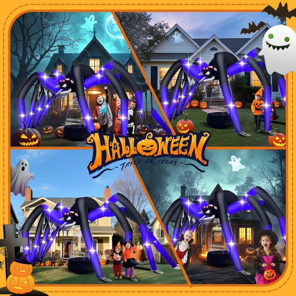 9FT Giant Outdoor Halloween Inflatables Decorations Spider Blow up