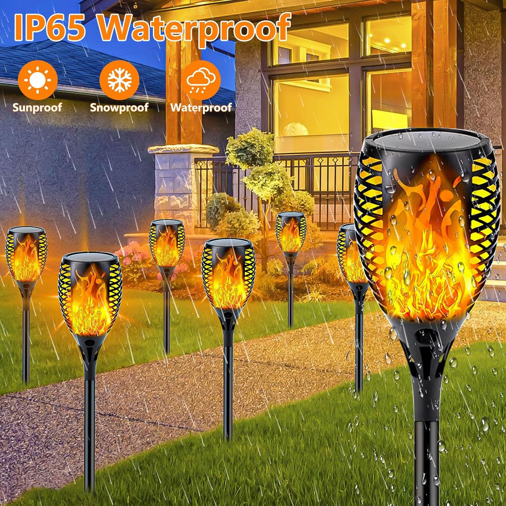 Solar Torch Lights with Flickering Flame Larger Size Solar Flame Lights
