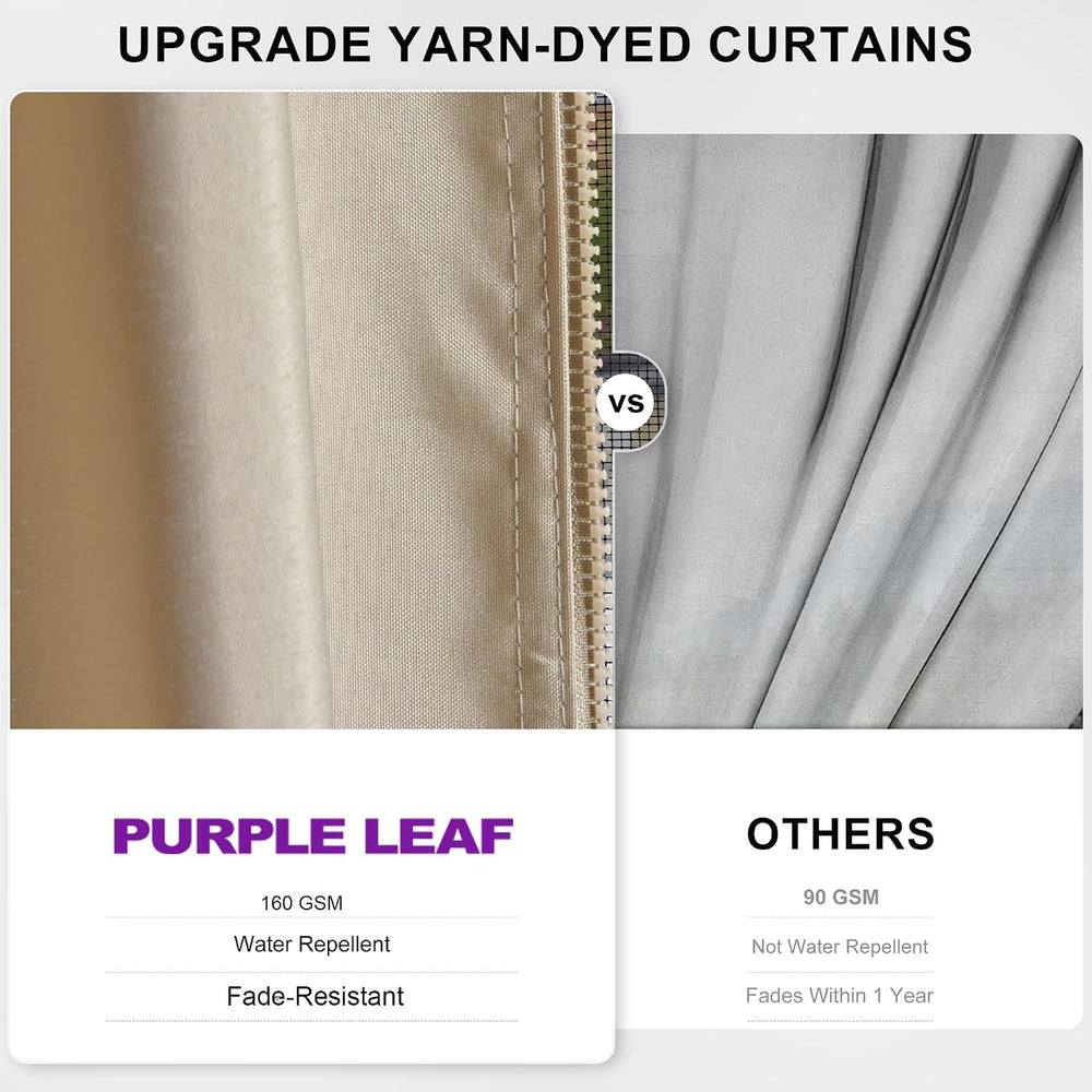 PURPLE LEAF Outdoor Hardtop Gazebo 10' x 12' with LED 110 GSM Netting