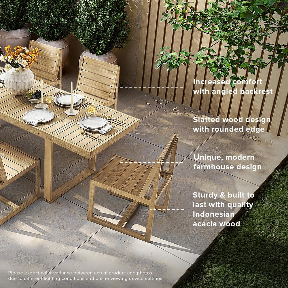 mopio Bruno Outdoor Chair, Solid Acacia Wood Patio Chairs for Indoor Outdoor ...