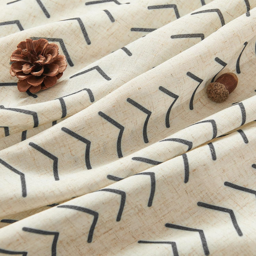 jinchan Linen Boho Curtains for Living Room Semi Sheer Curtains for Bedroom 9...