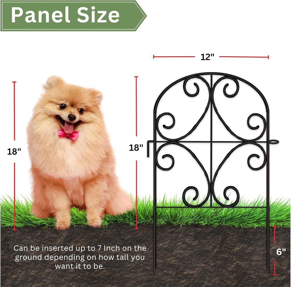 ShopLaLa Garden Fence Border Animal Barrier (10 Panels) 12in(L) x 24in(H) Met...