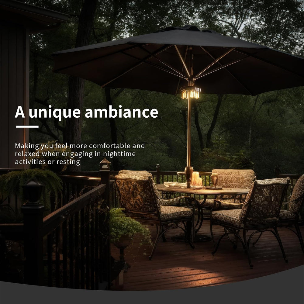 Patio 2 Packs Umbrella Light with LED Edison Bulbs, Battery Operation Cordles...