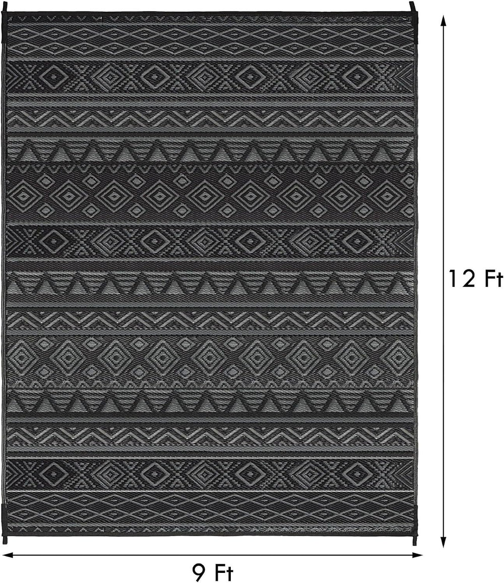 RURALITY Outdoor Rugs 9'x12' Waterproof for Patios Clearance,Plastic ...